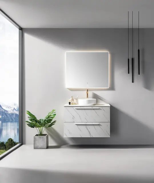 Como 90 SLIM Stone - Hvit Marmor 