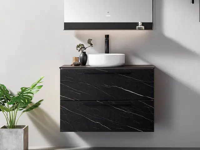 Como 90 SLIM Stone - Sort Marmor 