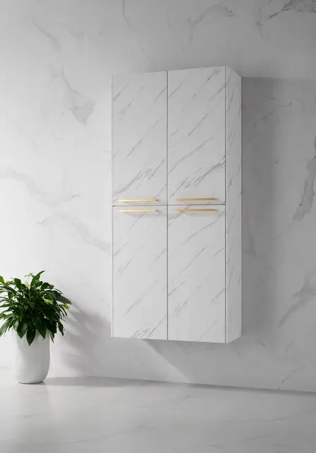 Como Høyskap 2stk Stone - Hvit Marmor 