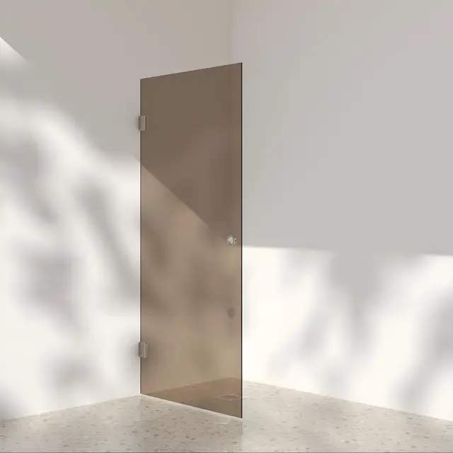 Silvano Dusjdør 80 Beige Matt - Bronse Glass 