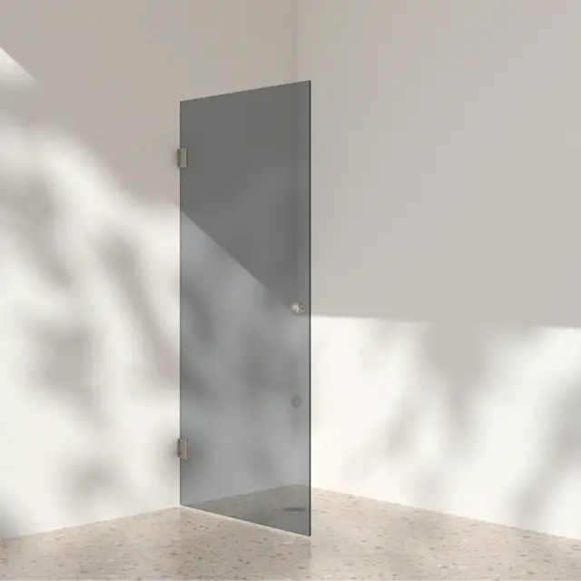 Silvano Dusjdør 90 Beige Matt - Sotet Glass 