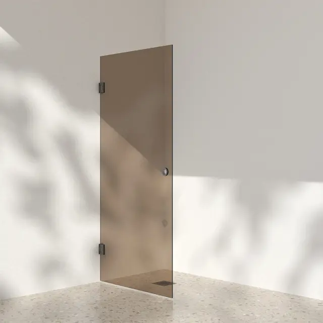 Silvano Dusjdør 90 Gunmetal - Bronse Glass 