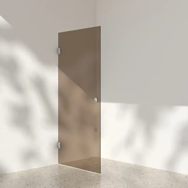 Silvano Dusjdør 90 Krom - Bronse Glass 