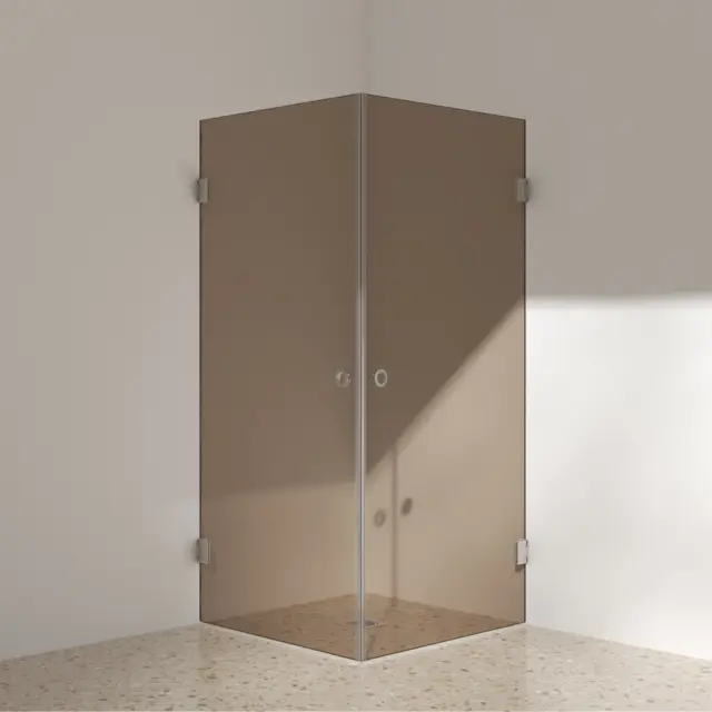 Silvano Dusjhjørne 80x80 Beige Matt - Bronse Glass 