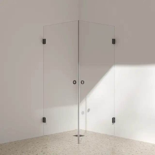 Silvano Dusjhjørne 80x90 - Klar Klart Glass - 8 ulike fargervarianter 