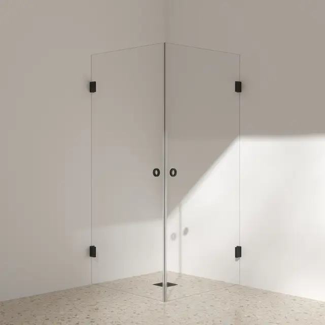 Silvano Dusjhjørne 100x100 - Klar Klart Glass - 8 ulike fargervarianter 