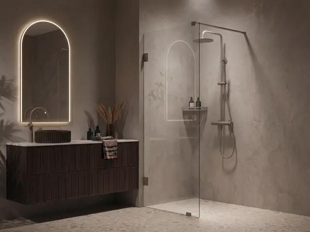 Silvano Fastfelt 80 Beige Matt - Klart Glass 
