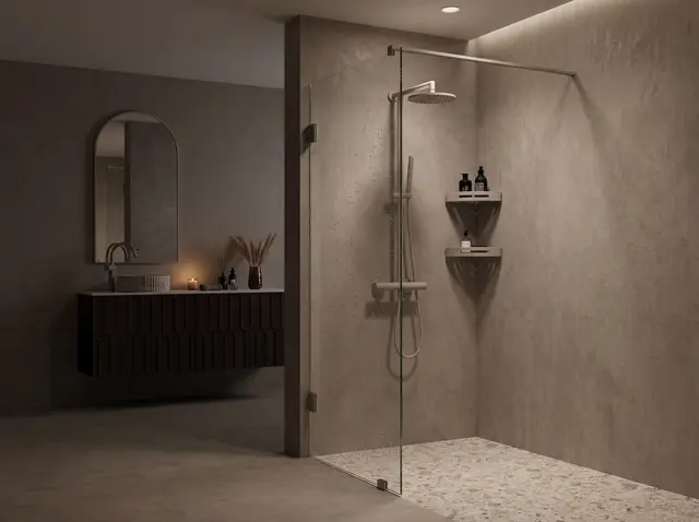 Silvano Fastfelt 80 Beige Matt - Klart Glass 