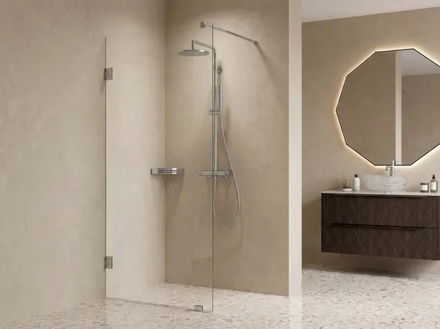 Silvano Fastfelt 80 Krom - Klart Glass 