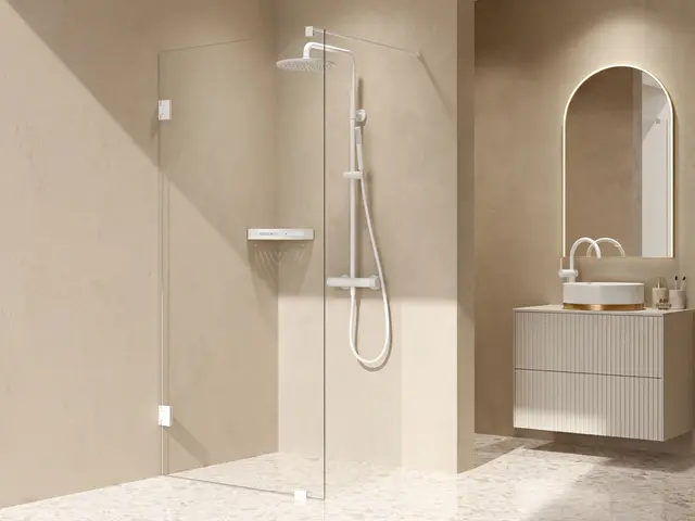Silvano Fastfelt 80 Hvit Matt - Klart Glass 