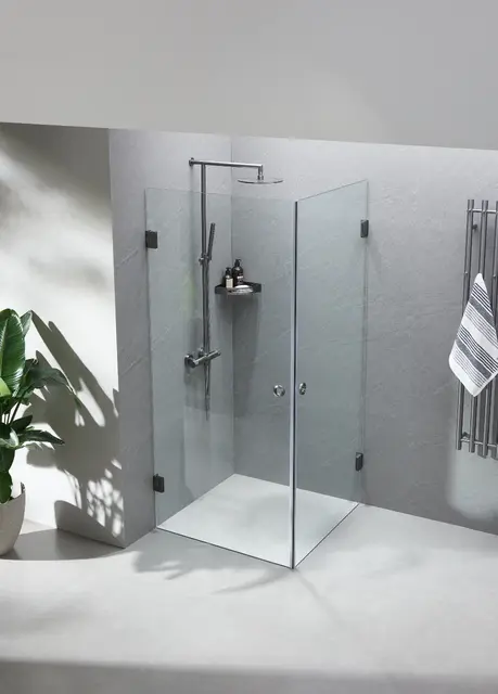 Silvano Dusjhjørne 80x90 - Klar Klart Glass - 8 ulike fargervarianter 