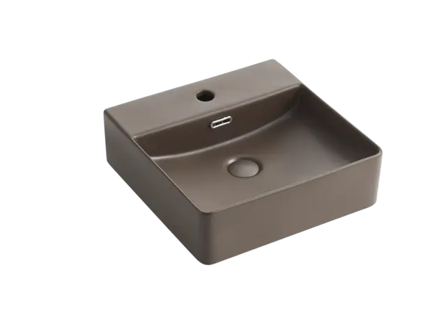 Alonzo 40 Brun - med hull Porselen servant i Brun Matt 