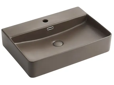 Alonzo 60 Brun - med hull Porselen servant i Brun Matt