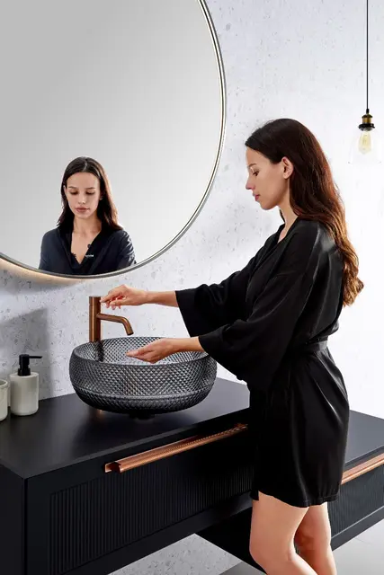 Celino - Sort Transparent Bolleservant i glass 