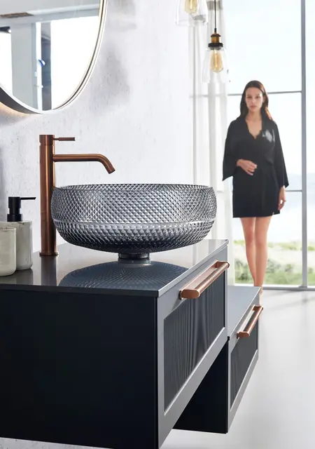 Celino - Sort Transparent Bolleservant i glass 