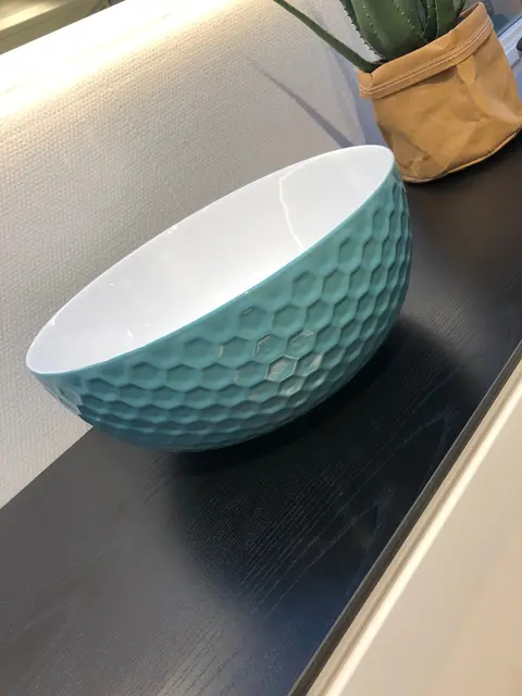 Golfball Sjøgrønn Bolleservant i porselen 