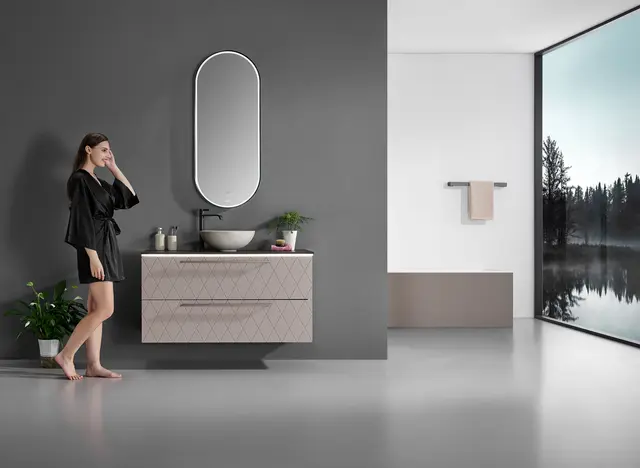 Lino - Beige Matt Marmor Bolleservant i porselen 