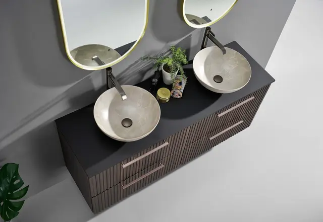 Lino - Beige Matt Marmor Bolleservant i porselen 