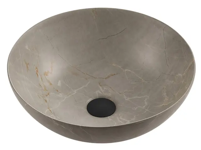 Lino - Beige Matt Marmor Bolleservant i porselen 