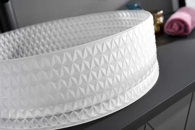 Morello - Hvit Matt Transparent Bolleservant i glass 