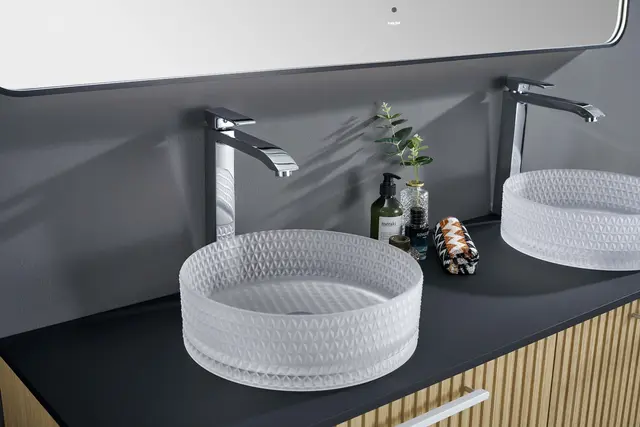 Morello - Hvit Matt Transparent Bolleservant i glass 