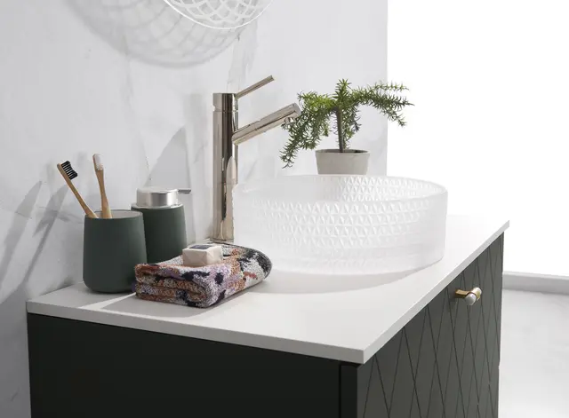 Morello - Hvit Matt Transparent Bolleservant i glass 