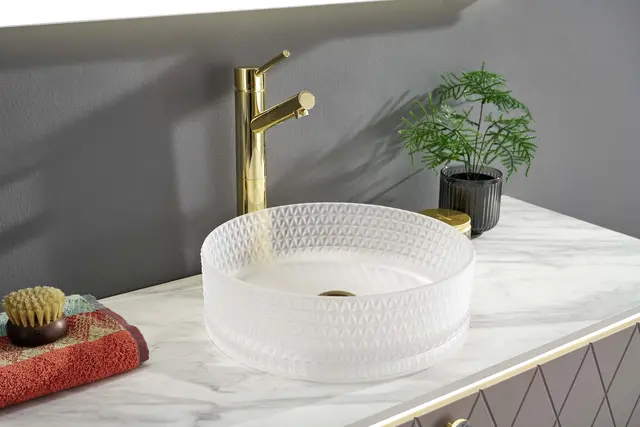 Morello - Hvit Matt Transparent Bolleservant i glass 