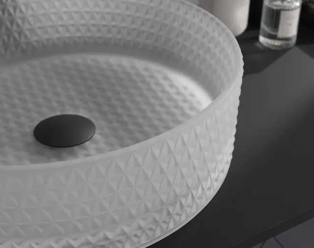 Morello - Hvit Matt Transparent Bolleservant i glass 