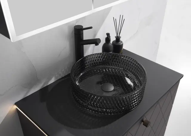 Morello - Sort Transparent Bolleservant i glass 