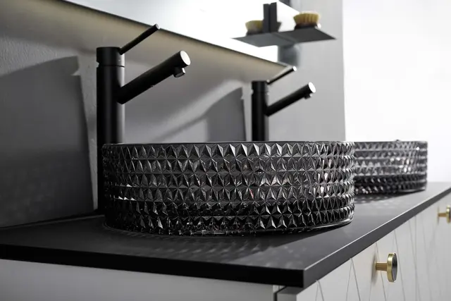 Morello - Sort Transparent Bolleservant i glass 