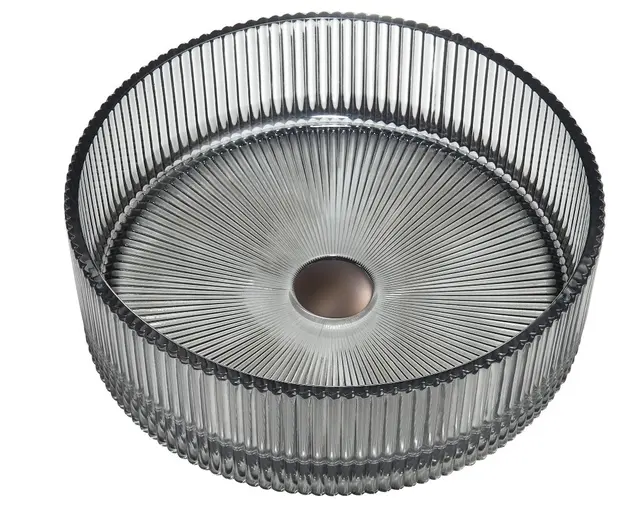 Romano - Sort Transparent Bolleservant i glass 