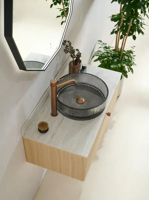 Romano - Sort Transparent Bolleservant i glass 