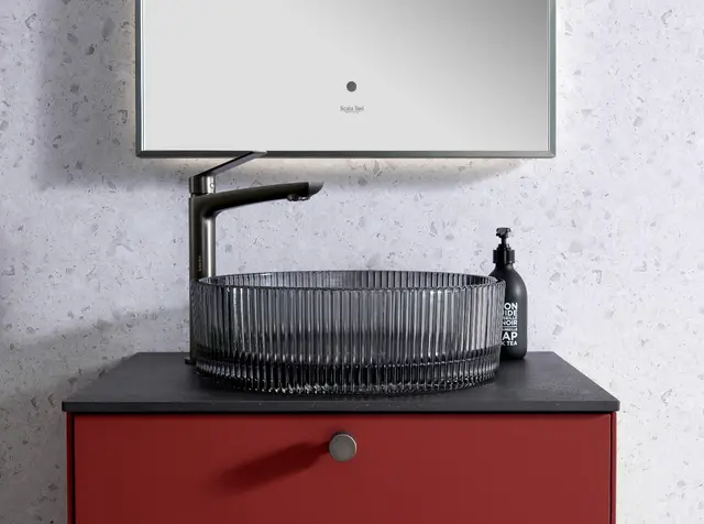 Romano - Sort Transparent Bolleservant i glass 