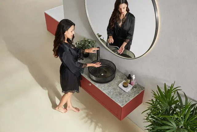Romano - Sort Transparent Bolleservant i glass 