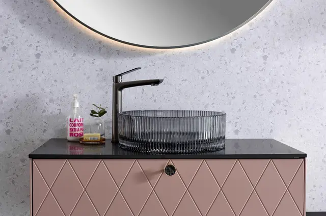 Romano - Sort Transparent Bolleservant i glass 
