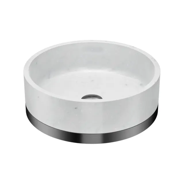 Terra Bianco - Hvit Marmorservant Gunmetal - Base i rustfritt stål 