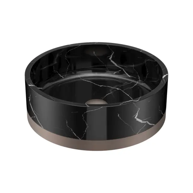 Terra Nero - Sort Marmorservant Bronse Matt - Base i rustfritt stål 