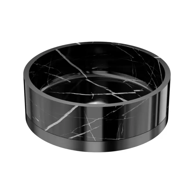 Terra Nero - Sort Marmorservant Gunmetal - Base i rustfritt stål 