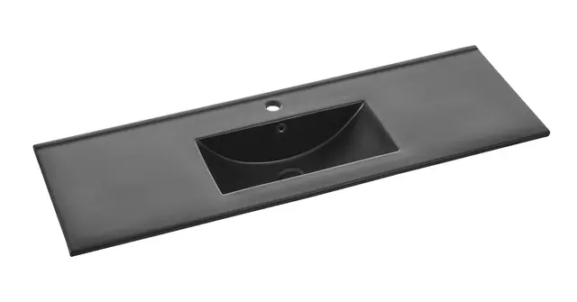 Bello SLIM 120 - Sort Matt Heldekkende tynn porselen servant 