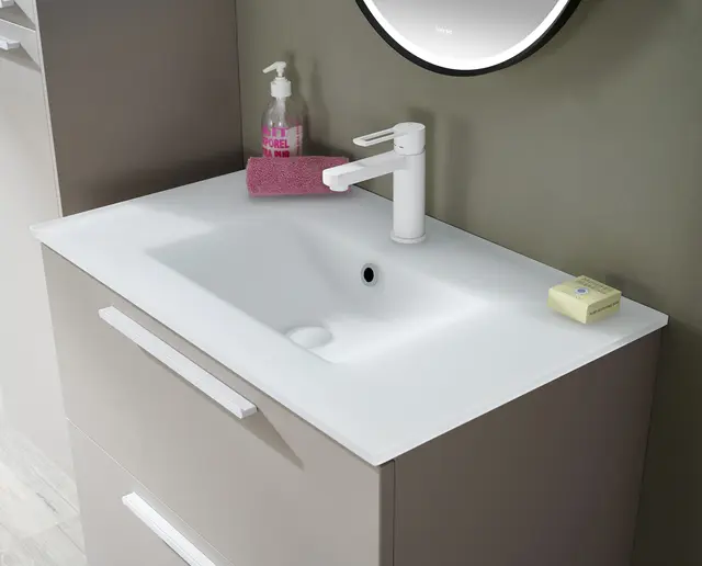 Elba 75 Hvit Matt Heldekkende Glasservant 