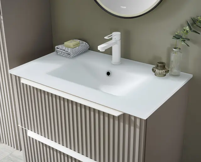 Elba 75 Hvit Matt Heldekkende Glasservant 