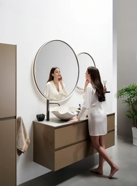 Brindisi DUE - Gunmetal Dobbelt speil med duo sensor 