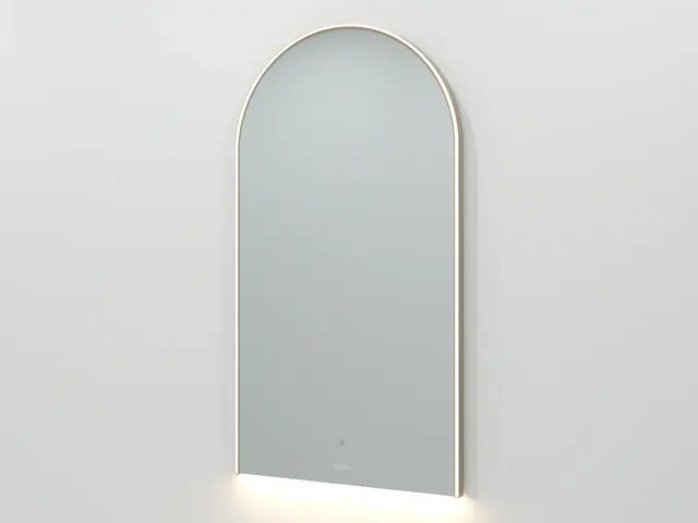 Frascati - Beige Matt Høyt buet speil med underlys 