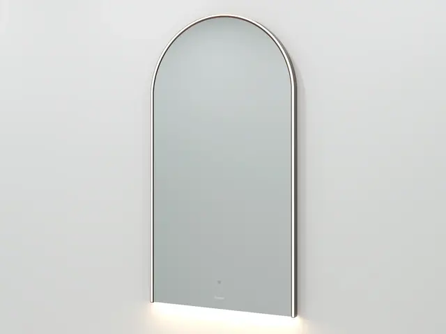 Frascati - Bronse Matt Høyt buet speil med underlys 