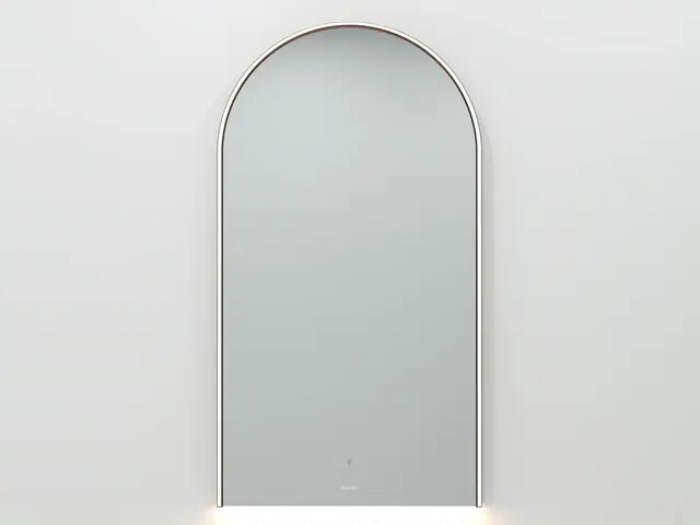 Frascati - Bronse Matt Høyt buet speil med underlys 