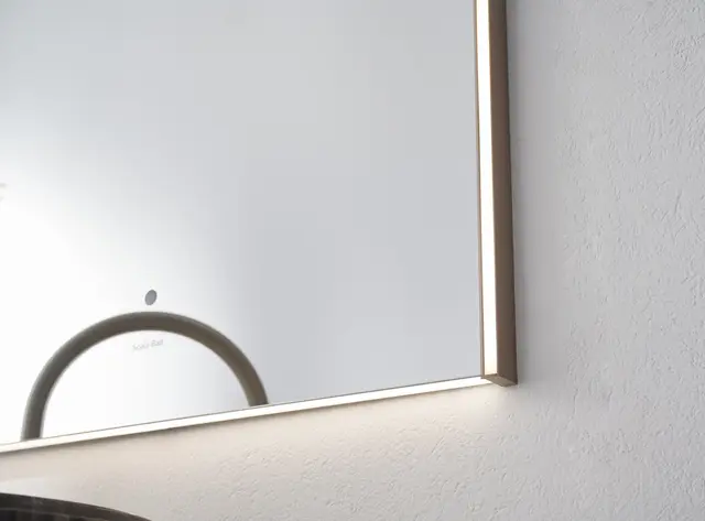 Frascati - Beige Matt Høyt buet speil med underlys 