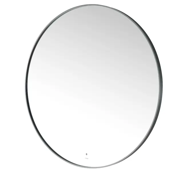 Minori 120 - Gunmetal Rundt speil med ramme og backlight 