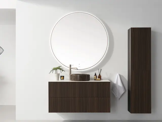 Minori - Beige Matt Rundt speil m/ ramme i 2 størrelser 
