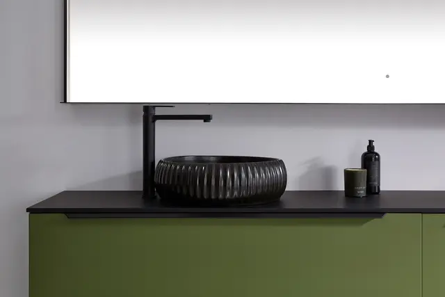 Portofino 240 - Sort Designspeil m/hylle 