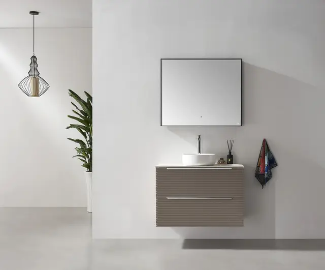 Portofino 90 - Sort Designspeil m/hylle 